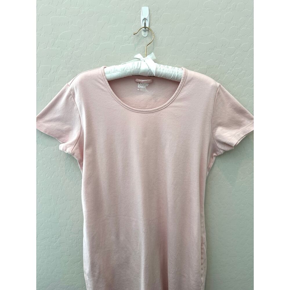 LANDS’ END Supima Cotton Pink Nightgown Sleep Shirt Lounge | Medium - Picture 2 of 7